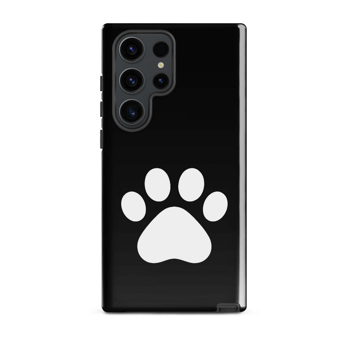 Phone Case for Samsung Galaxy with black and white paw print design, perfect for pet lovers, featuring minimalist style for durability.