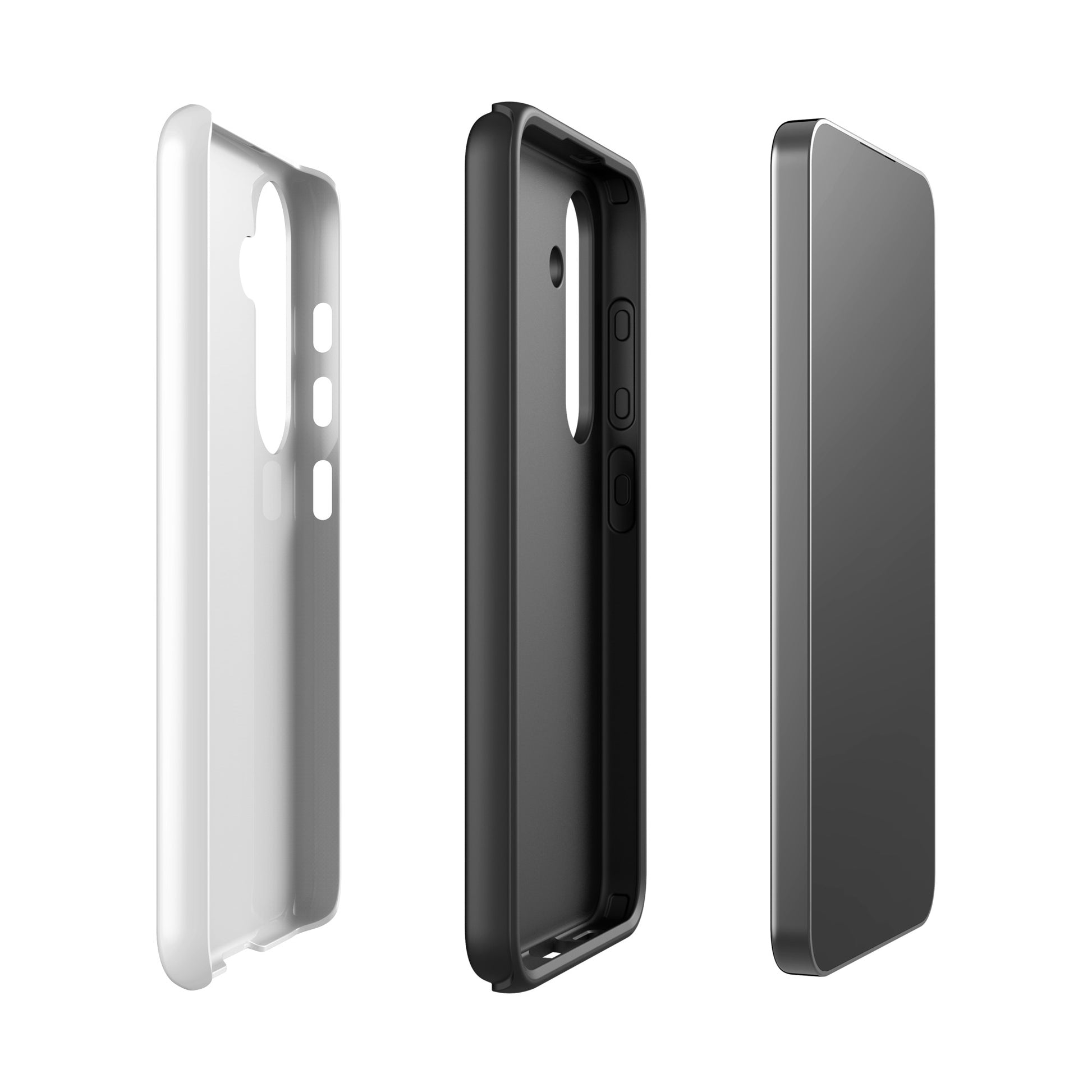 Phone Case for Samsung Galaxy with minimalist paw print design, white and black, for pet lovers, showcasing sleek and durable style.
