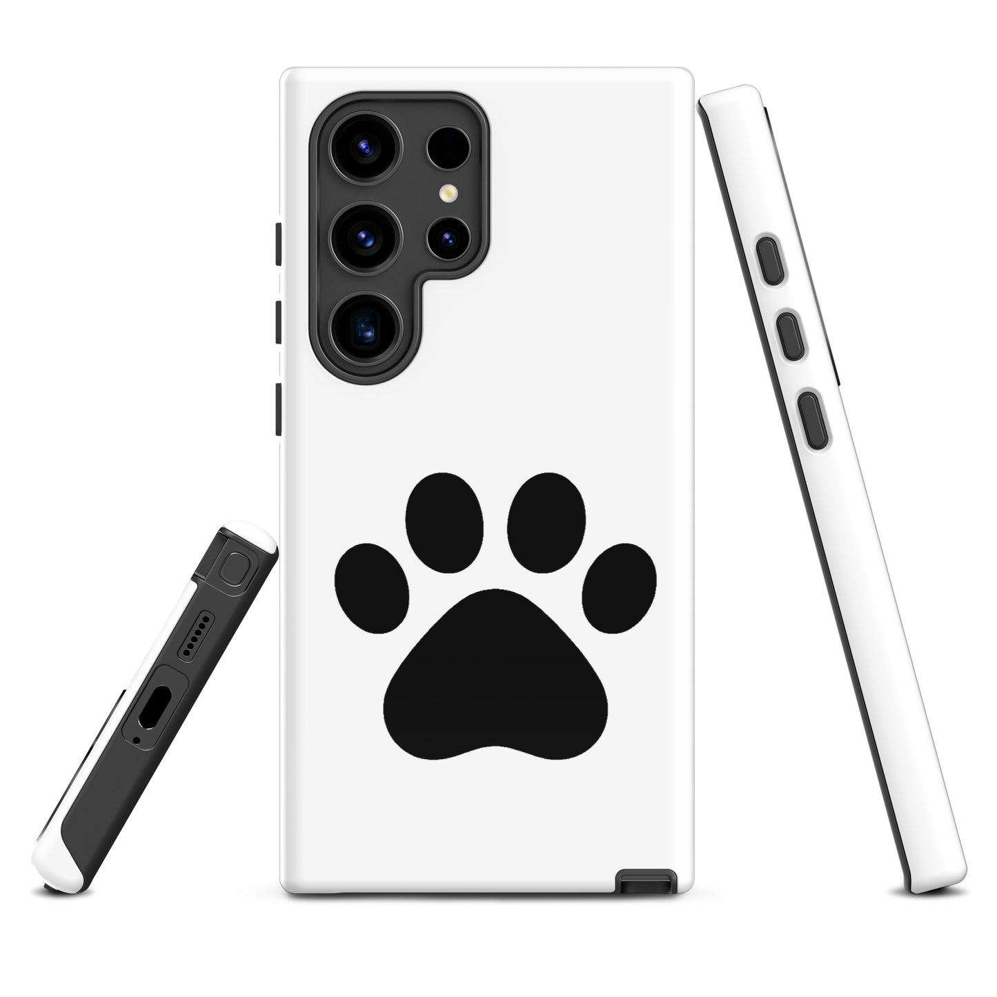 Phone Case for Samsung Galaxy with black paw print design, perfect for pet lovers, adds style and protection. Ideal gift for cat and dog owners.
