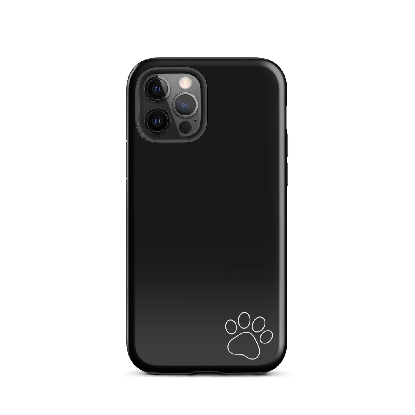 Phone Case for iPhone with paw print design, black minimalist style