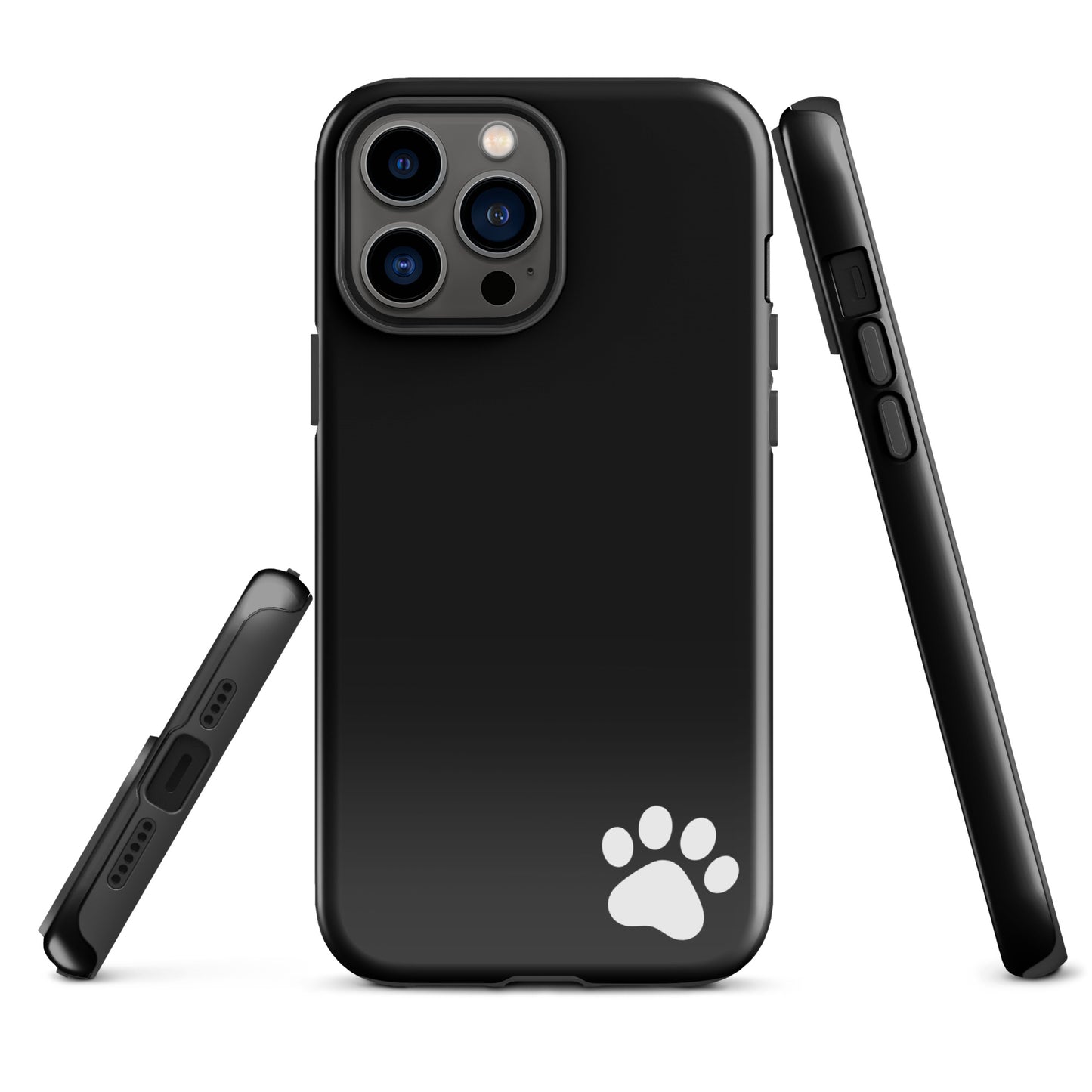 Phone Case for iPhone with paw print design in black minimalist style