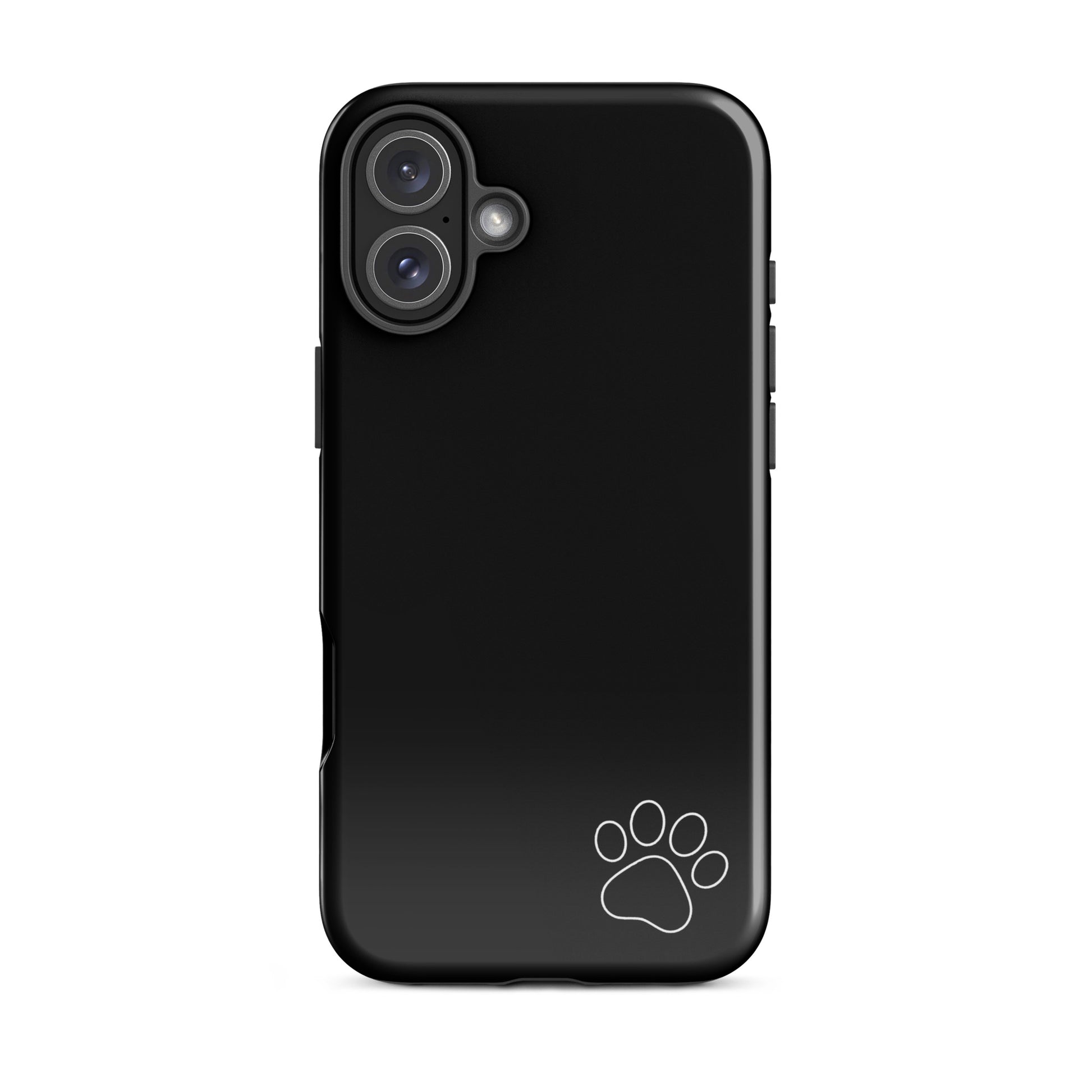 Phone Case for iPhone with paw print design, sleek black Tough Case