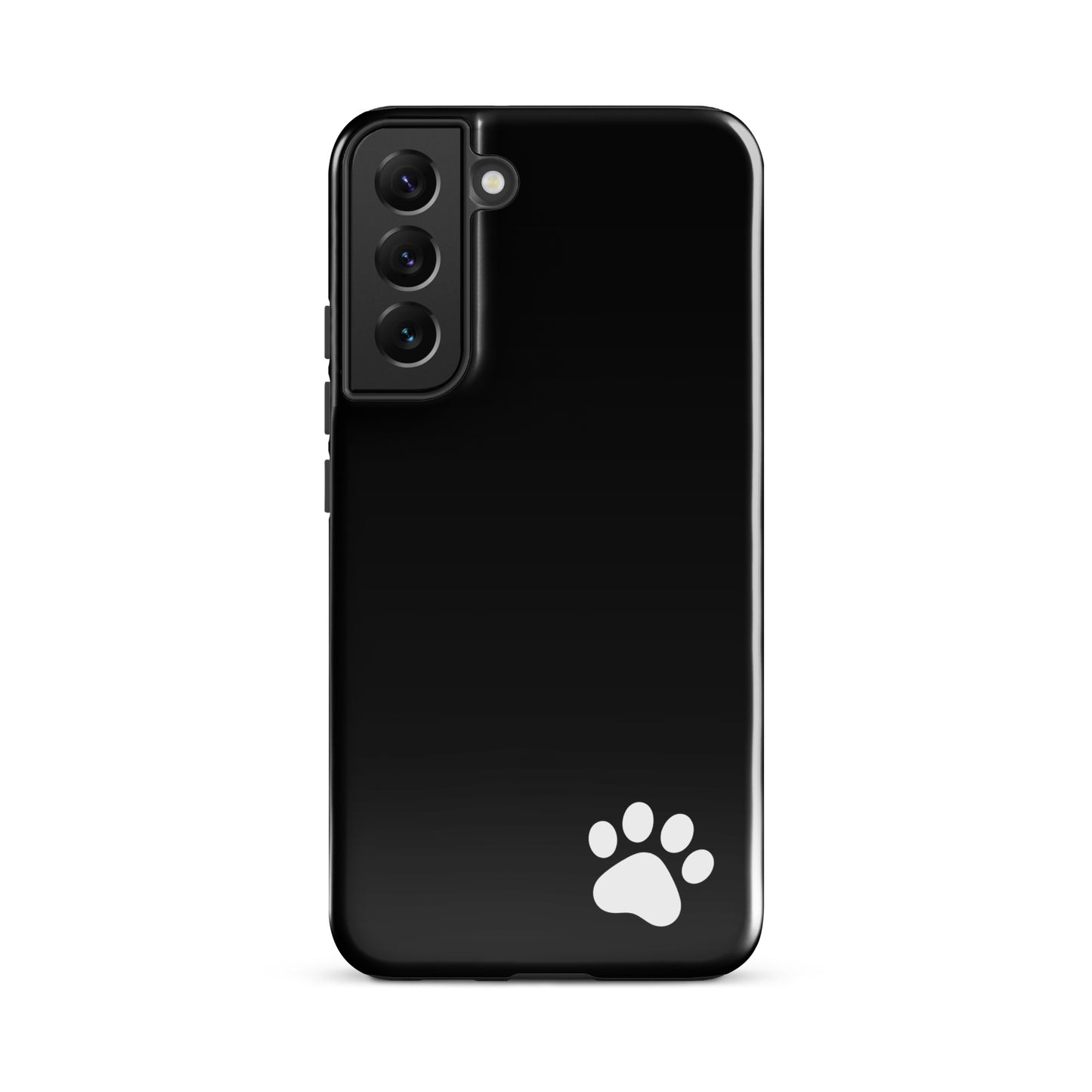Phone Case for Samsung Galaxy with paw print design, black minimalist Tough Case