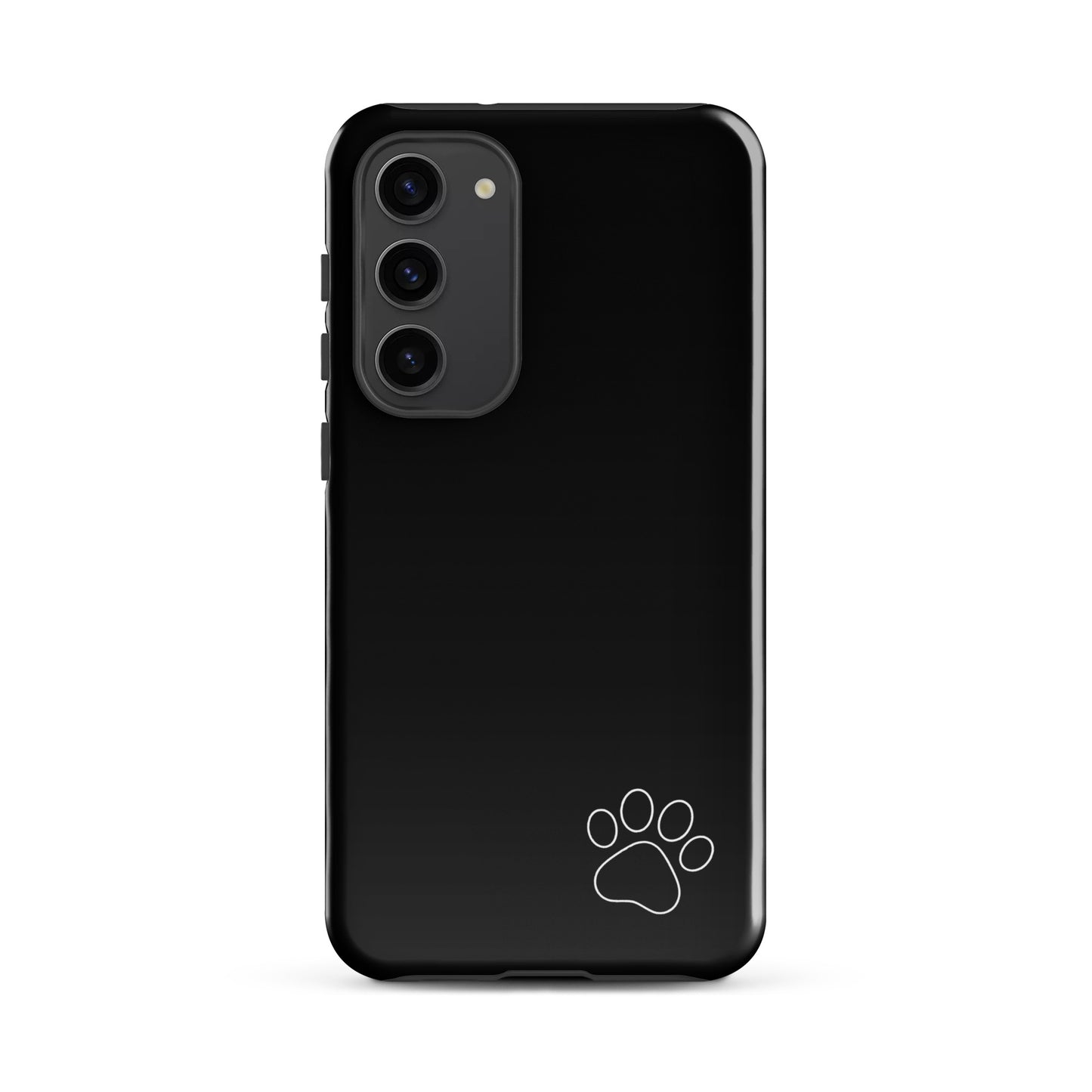Phone Case for Samsung Galaxy with paw-print minimalist design and black tough cover
