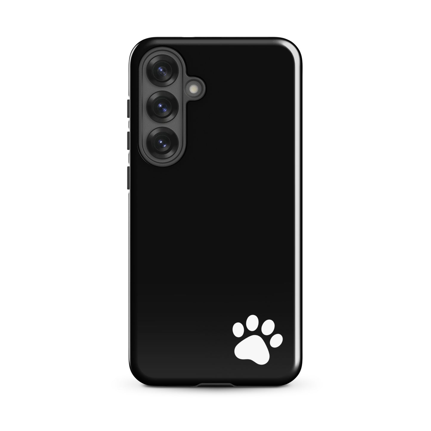 Phone Case with paw-print design for Samsung Galaxy in black.