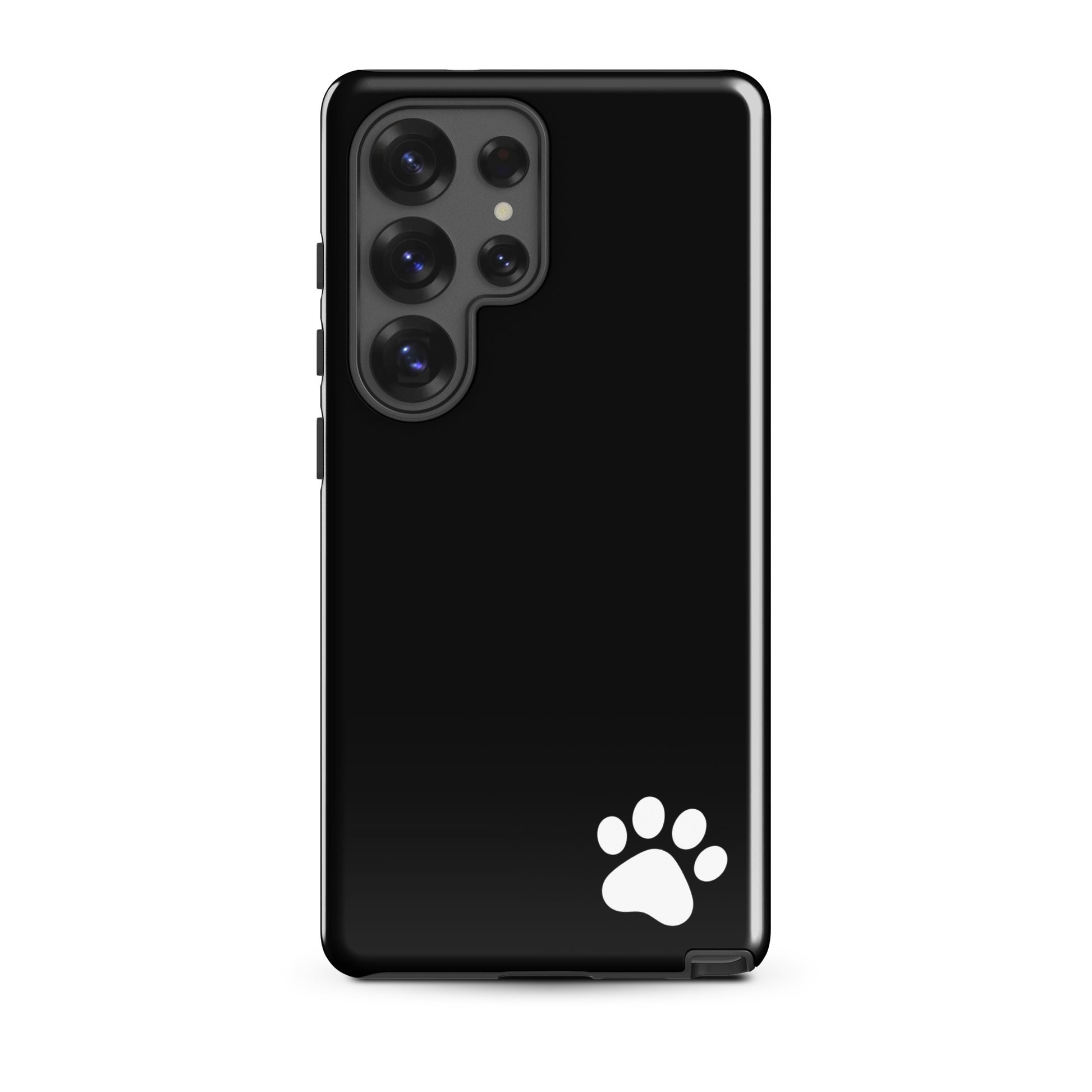 Black Phone Case for Samsung Galaxy with minimalist paw print design