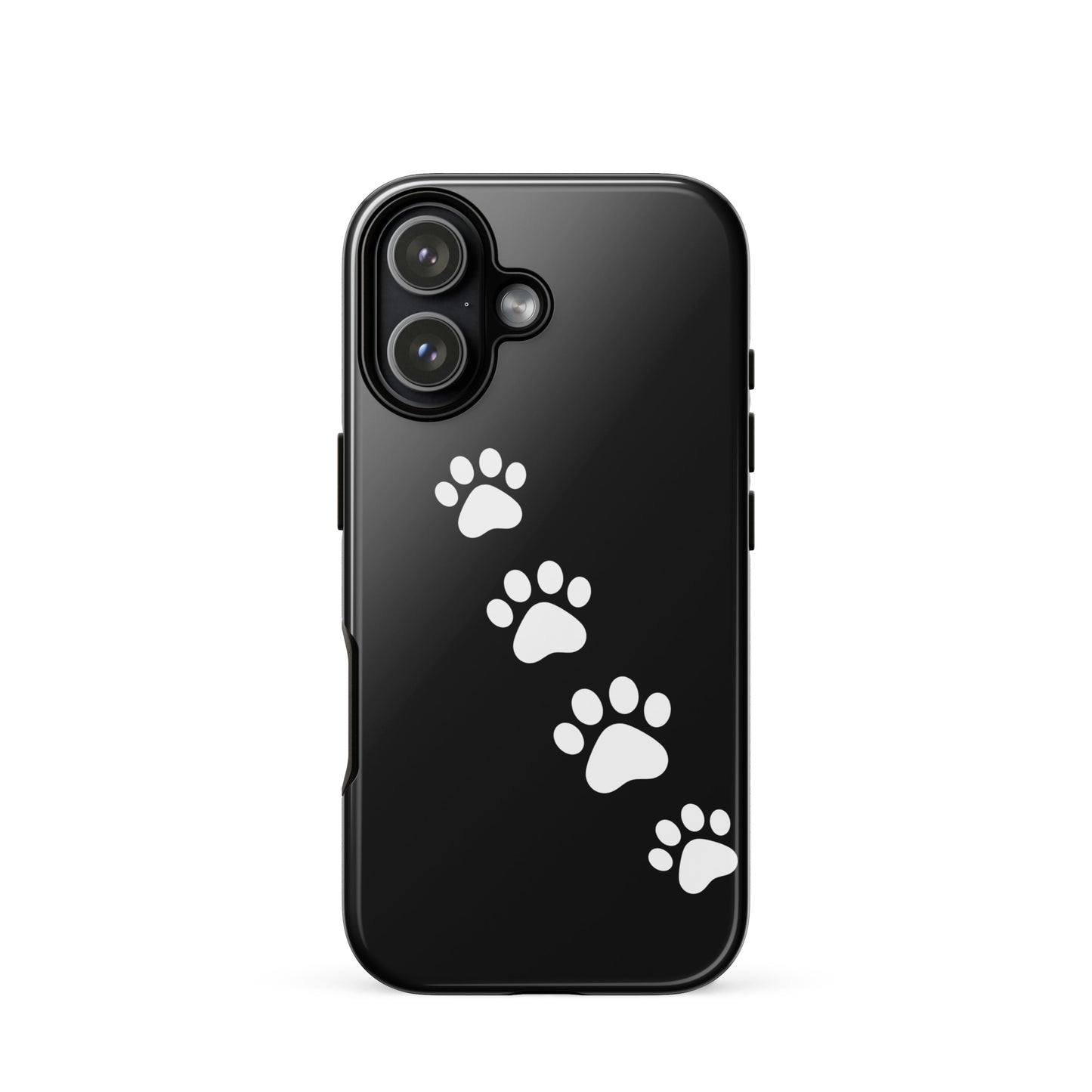 Phone case with paw-print trail design for pet lovers