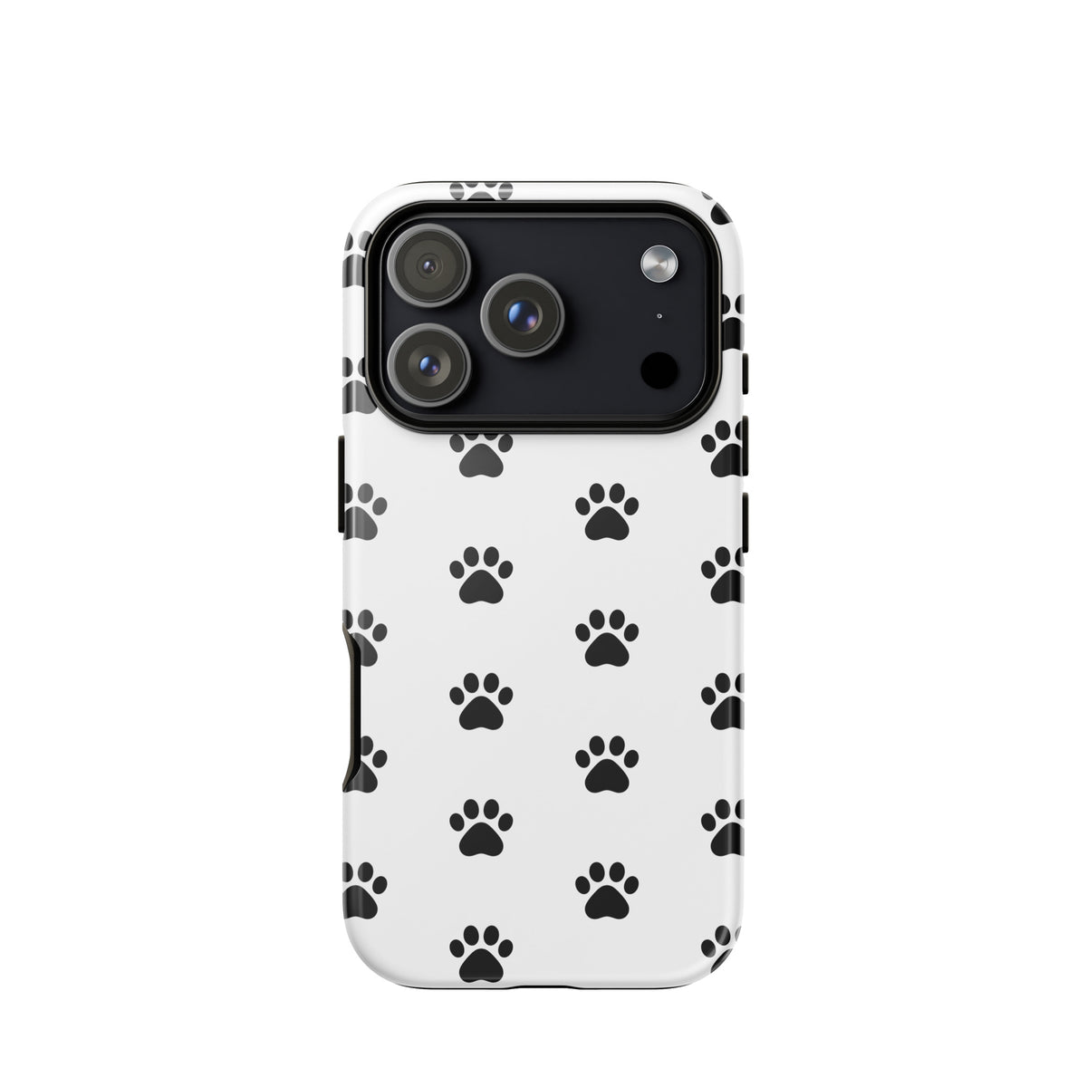 Phone Case with stylish paw print design for pet lovers featuring minimalist paw icons for iPhone