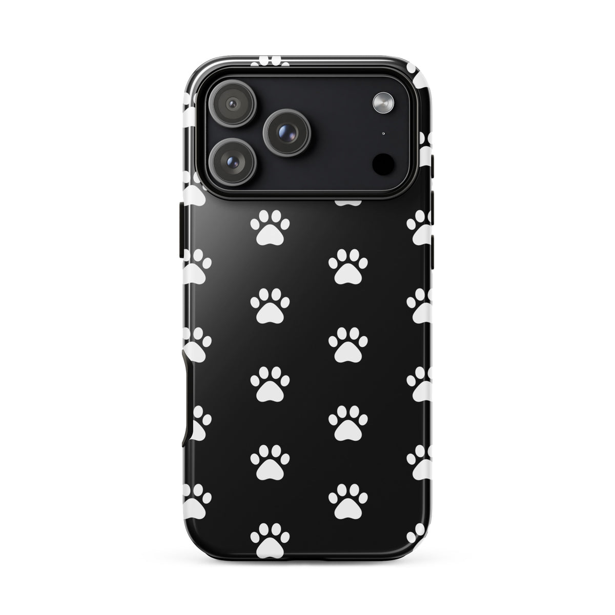 Phone Case for iPhone with paw print design, ideal for pet lovers, featuring minimalist paw icons for dog and cat parents.