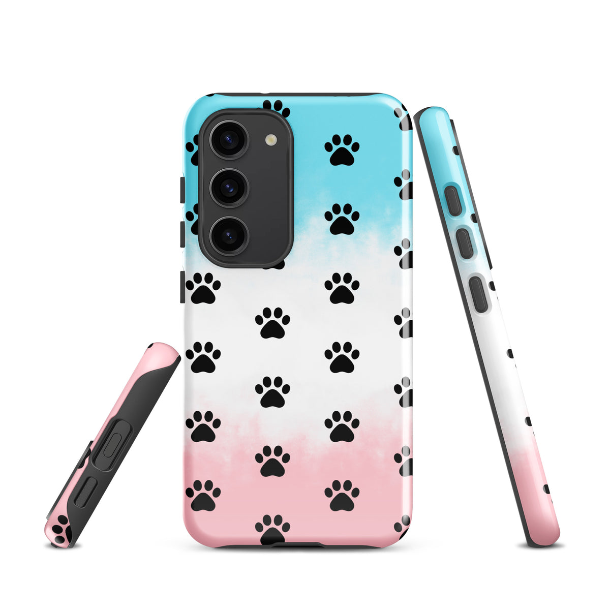 Phone Case for Samsung Galaxy with paw-print pattern, featuring a playful design for pet lovers who adore cats and dogs.