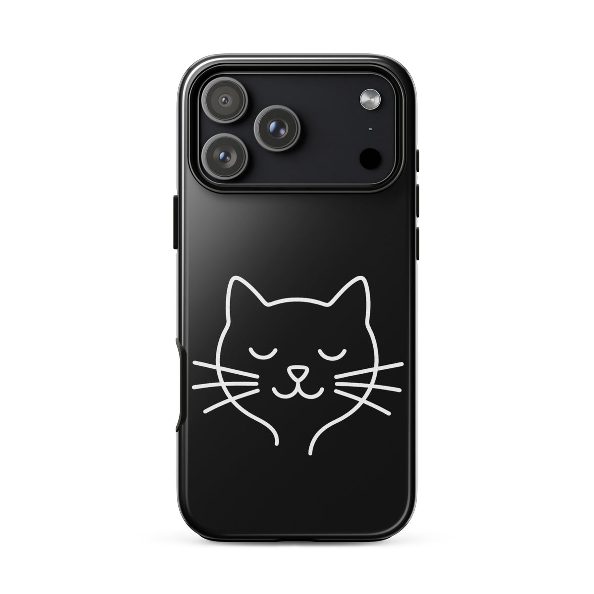 Phone Case with minimalist cat line art design for iPhone, perfect for cat lovers seeking style and protection.