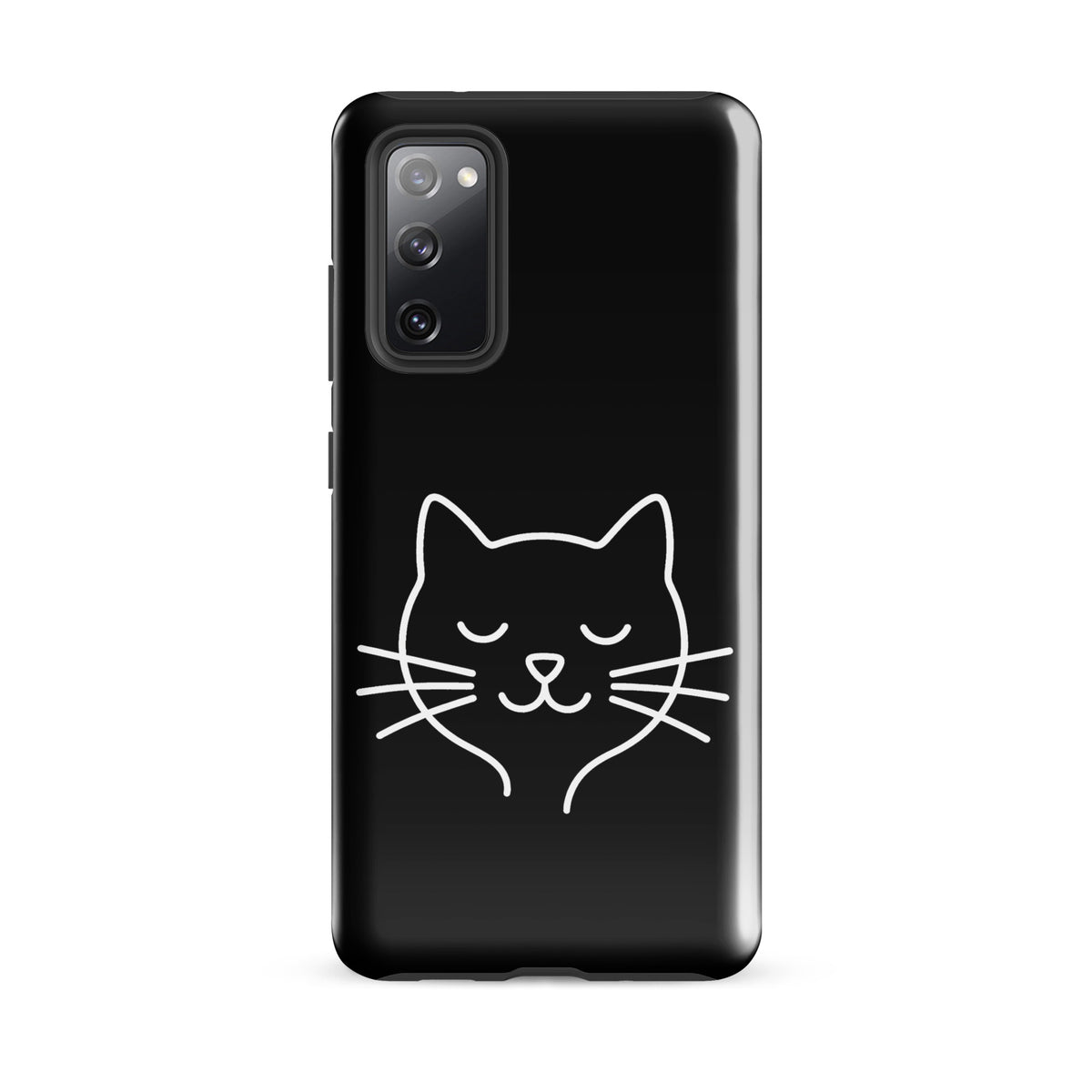 Phone Case for Samsung Galaxy with cute minimalist cat line art design in black and white, ideal for cat lovers seeking style and protection.