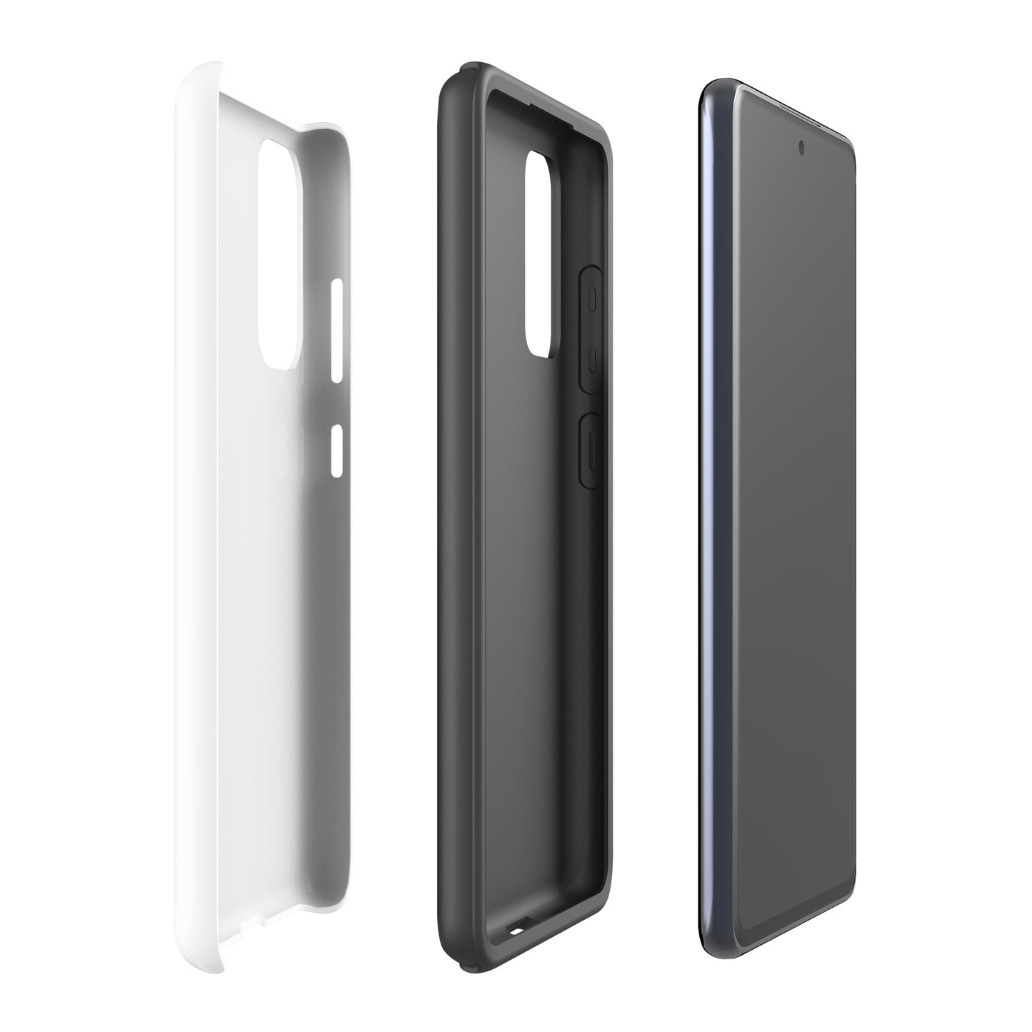 Phone Case for Samsung Galaxy with cute minimalist cat line art design in white and black, highlighting stylish protection.
