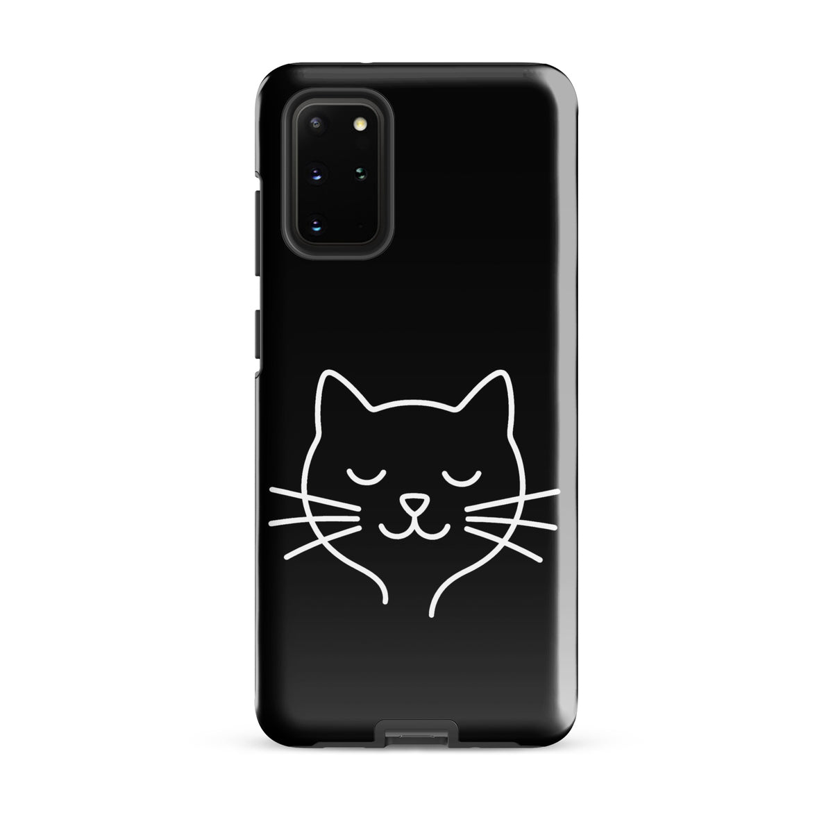 Phone Case for Samsung Galaxy with cute minimalist cat line art design in black and white, perfect for cat lovers.