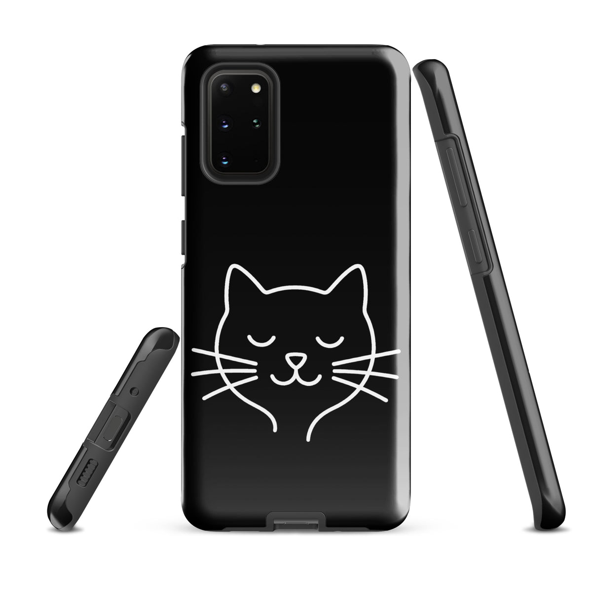 Phone Case for Samsung Galaxy with cute minimalist cat line art design in black and white, ideal for cat lovers seeking style and protection.