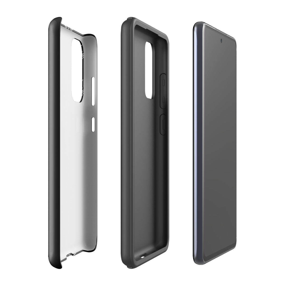 Phone Case for Samsung Galaxy with minimalist cat pattern design in black and white, showcasing protective features and sleek style.