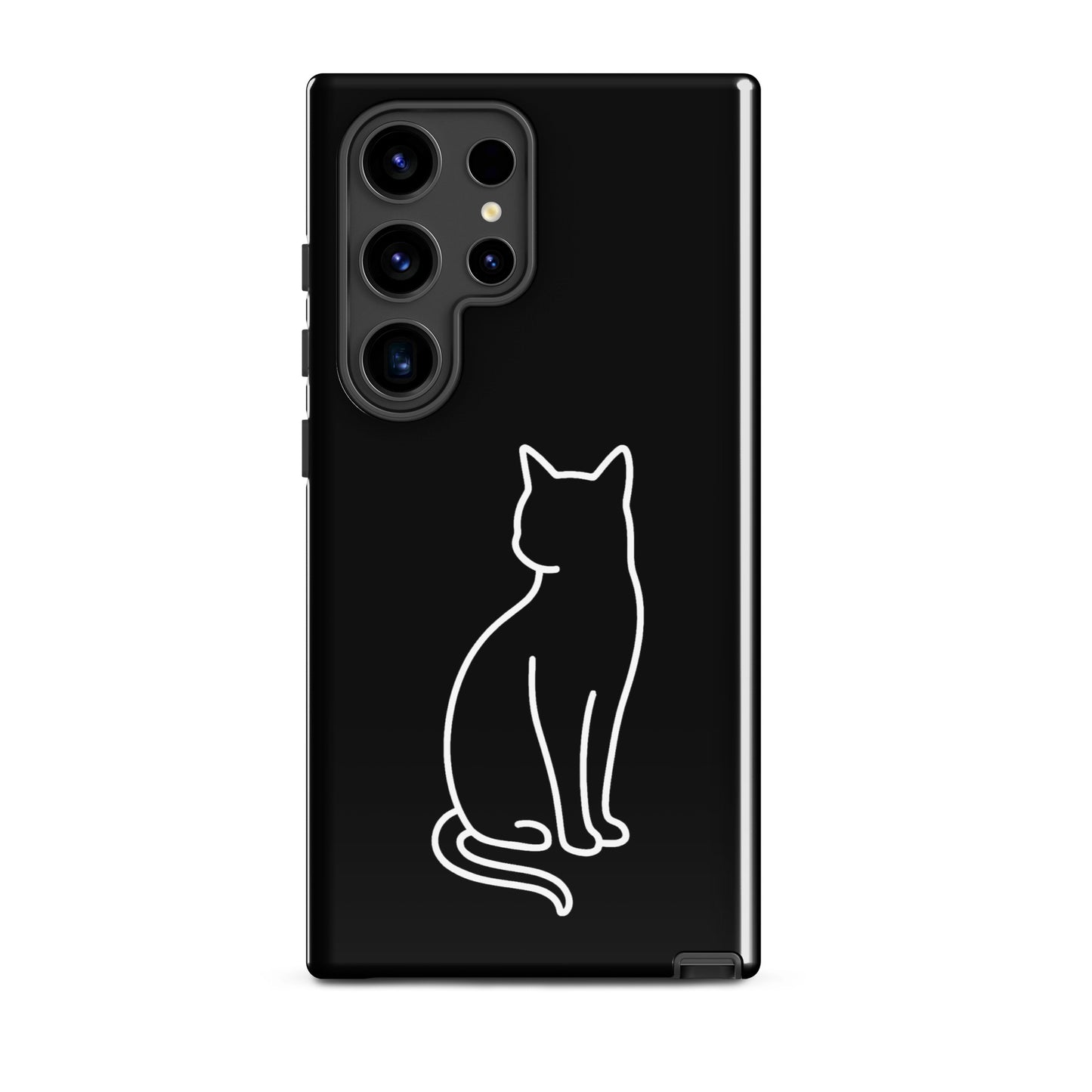 Black and white cat outline Phone Case for Samsung Galaxy