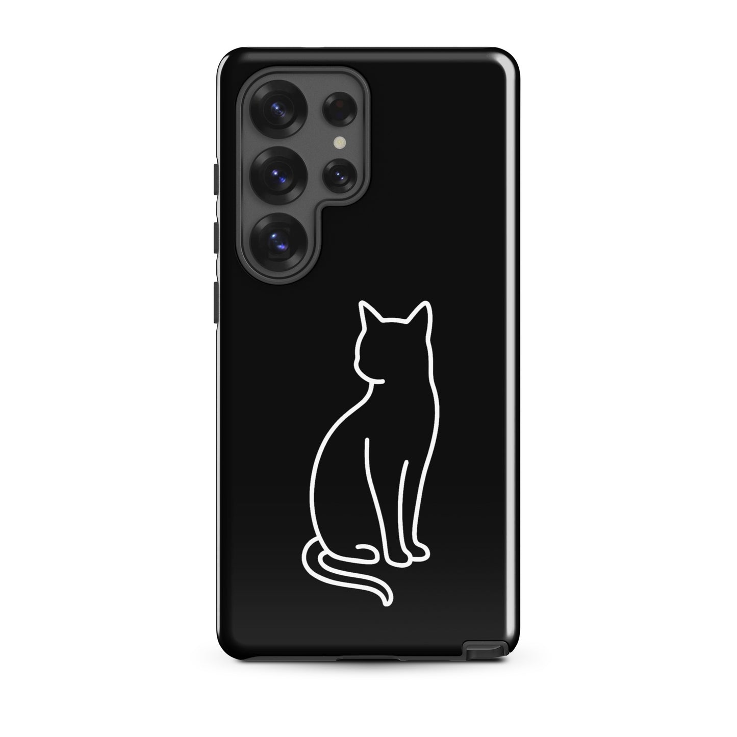 Phone Case for Samsung Galaxy with black and white cat design, ideal for modern pet lovers seeking style and protection.