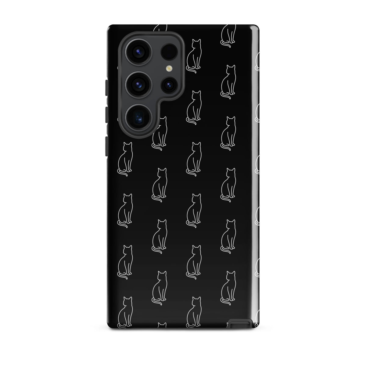 Phone Case for Samsung Galaxy with black and white sitting cat pattern