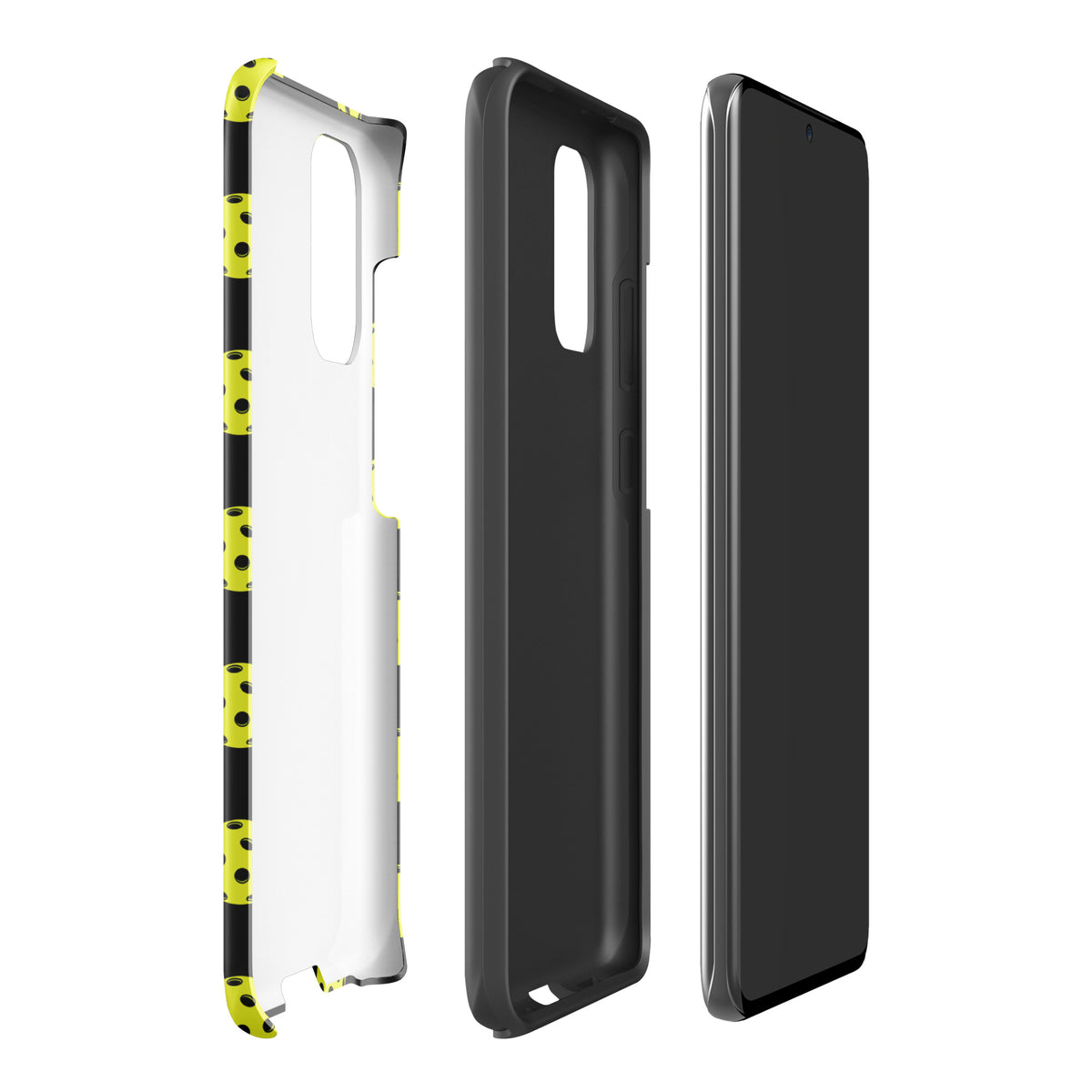 Phone Case for Samsung Galaxy featuring a pickleball pattern showcasing sporty style and luxury-inspired design on a sleek cover.