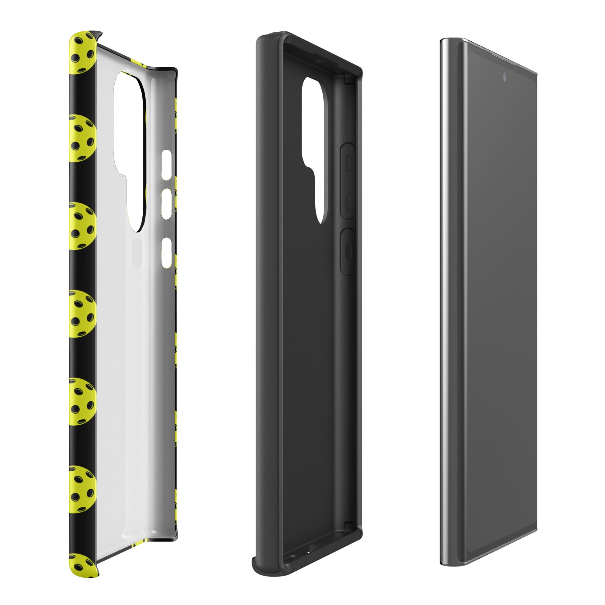 Phone Case for Samsung Galaxy with pickleball pattern, showcasing sporty style and premium protection for fans and players.