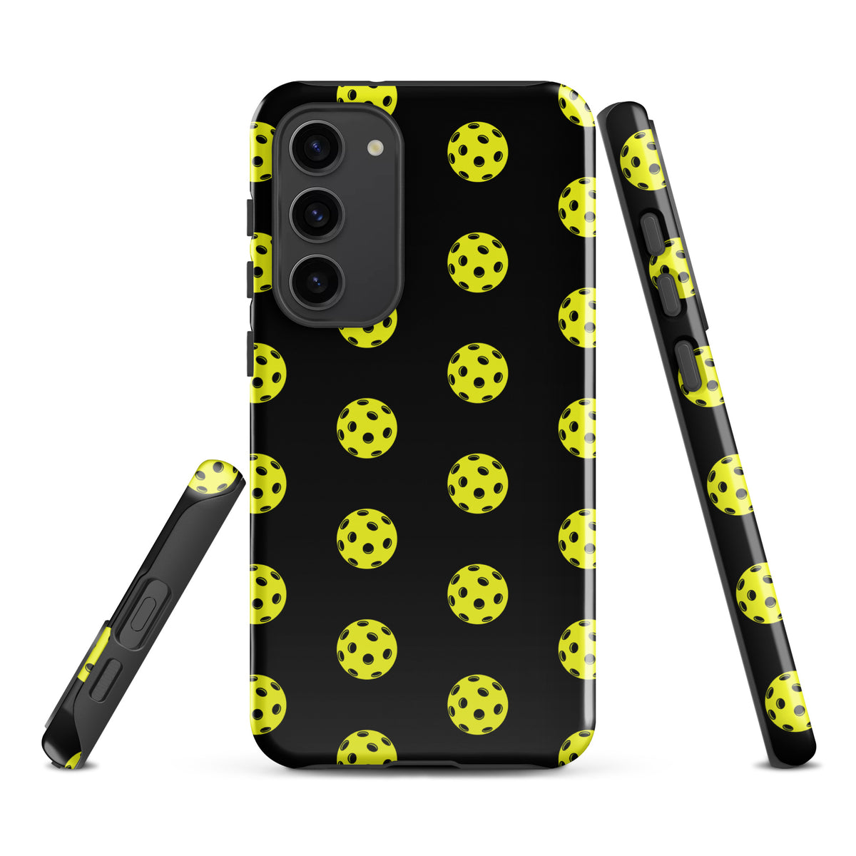 Phone Case for Samsung Galaxy with pickleball pattern, featuring bold design for sporty style and premium protection.