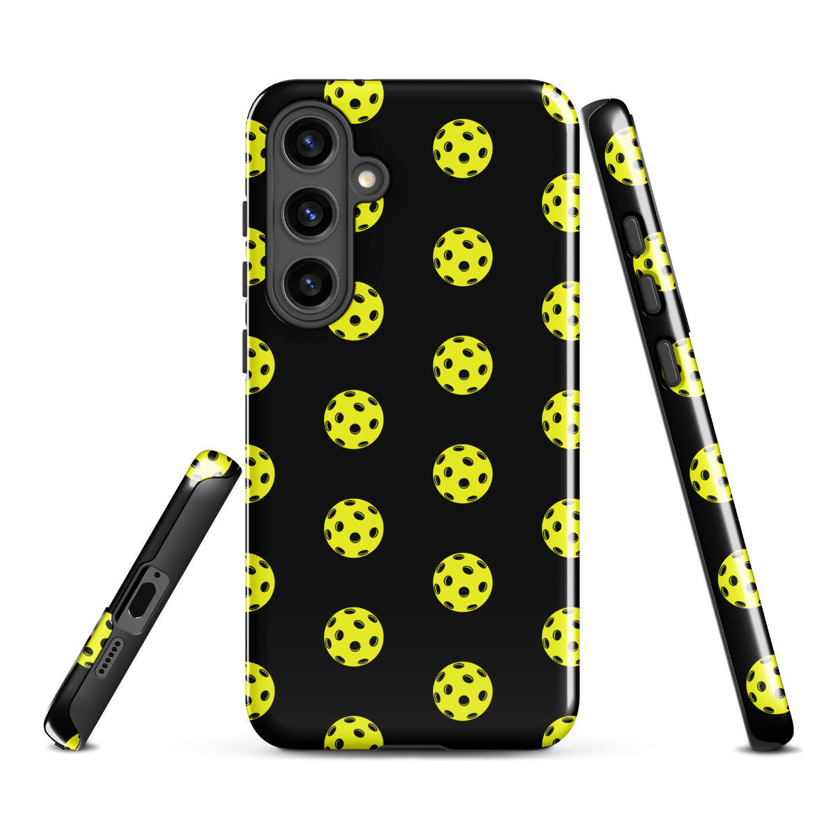 Phone Case for Samsung Galaxy with pickleball pattern, sporty style, luxury design, premium protection case for pickleball enthusiasts.