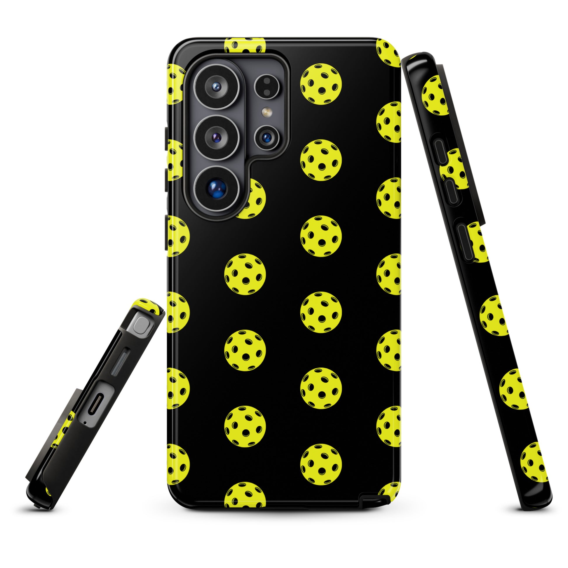 Phone Case with pickleball pattern for Samsung Galaxy, bold and sporty design for pickleball enthusiasts, premium protection case.