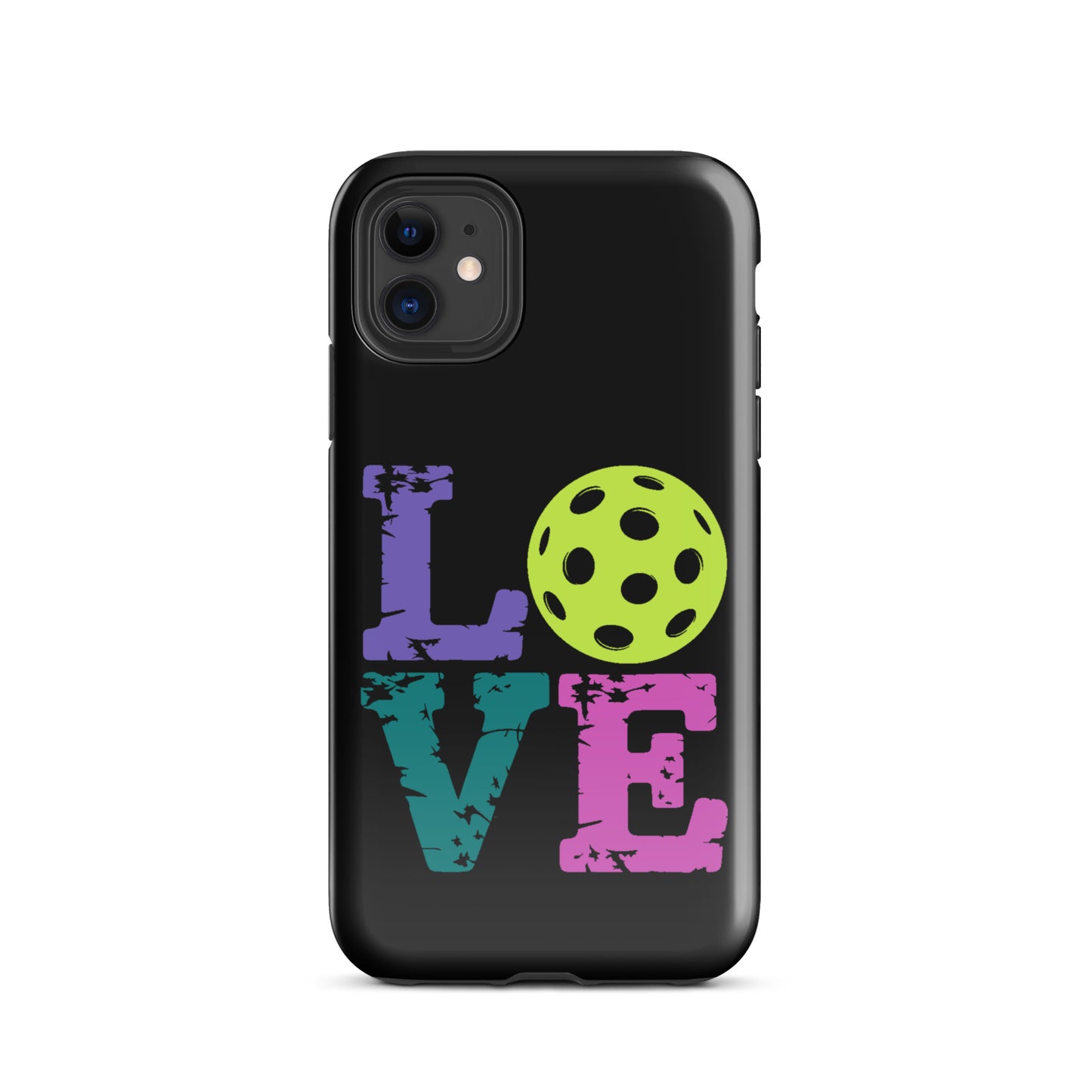 Phone Case for iPhone with LOVE design featuring a pickleball for pickleball fans