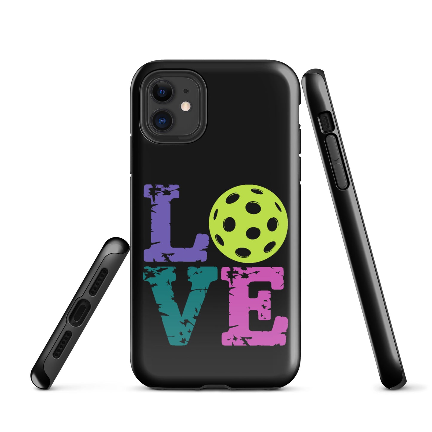 Phone Case for iPhone featuring 'LOVE' design with pickleball for pickleball fans, perfect accessory to show passion.