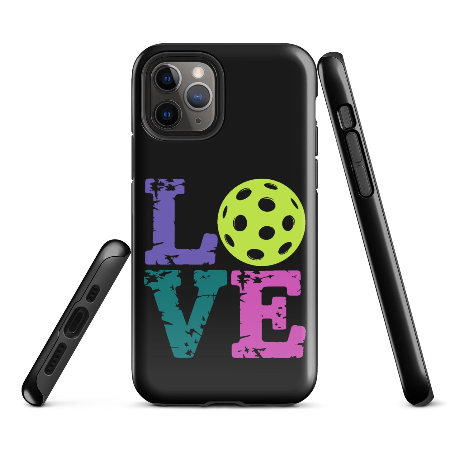 Phone Case for iPhone with Love Design featuring Pickleball Theme in Bold Colors