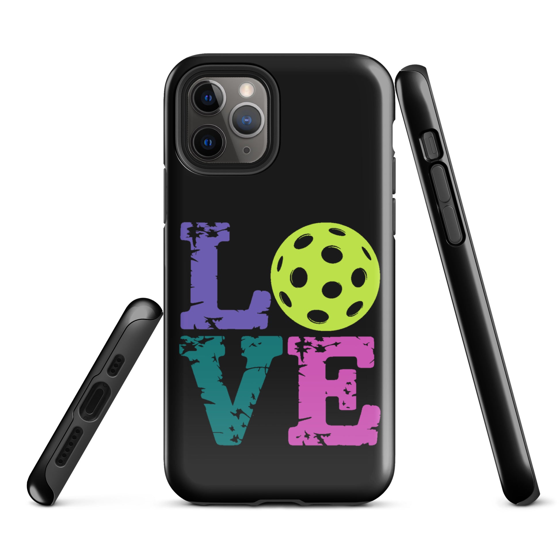 Phone Case for iPhone with Love Design featuring Pickleball Theme in Bold Colors