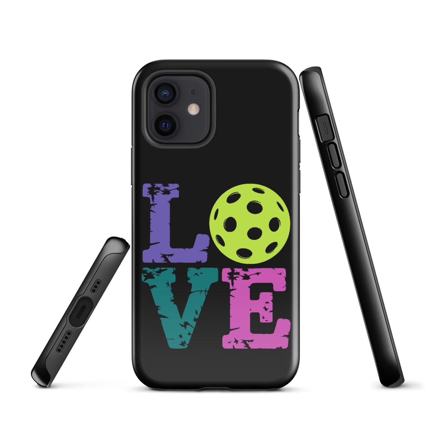 Phone Case for iPhone featuring love design with a pickleball instead of 'O' for pickleball enthusiasts.
