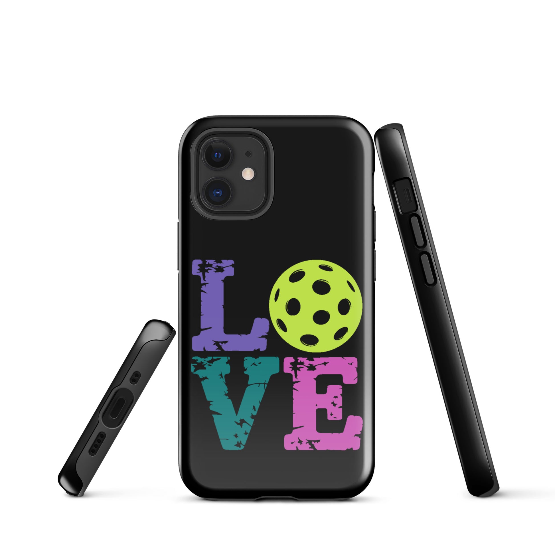 Phone Case for iPhone with Love Design featuring a pickleball for pickleball fans.