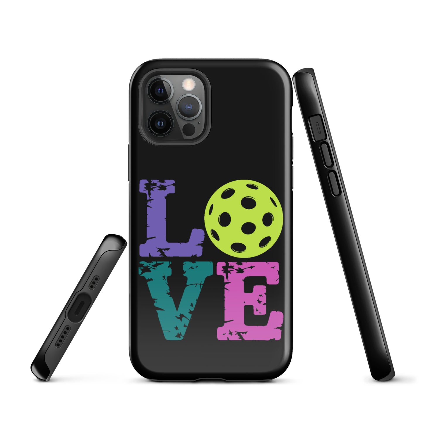 Phone Case for iPhone with Love Design featuring a pickleball for sports fans