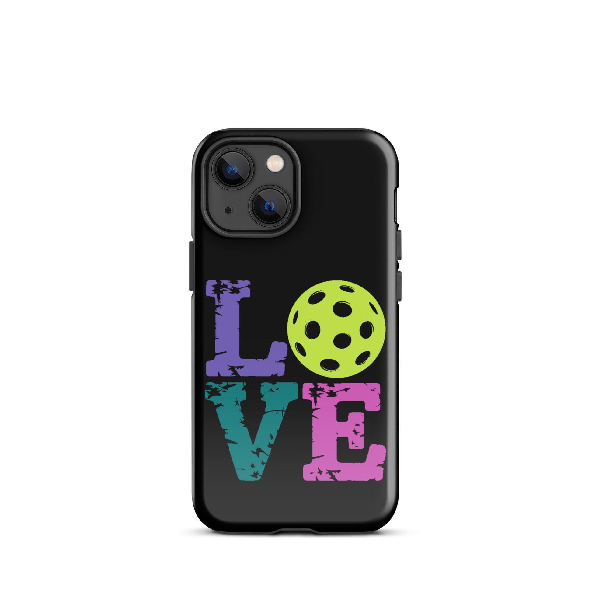 Phone Case for iPhone featuring a love design with a pickleball replacing the 'O', perfect for pickleball fans.