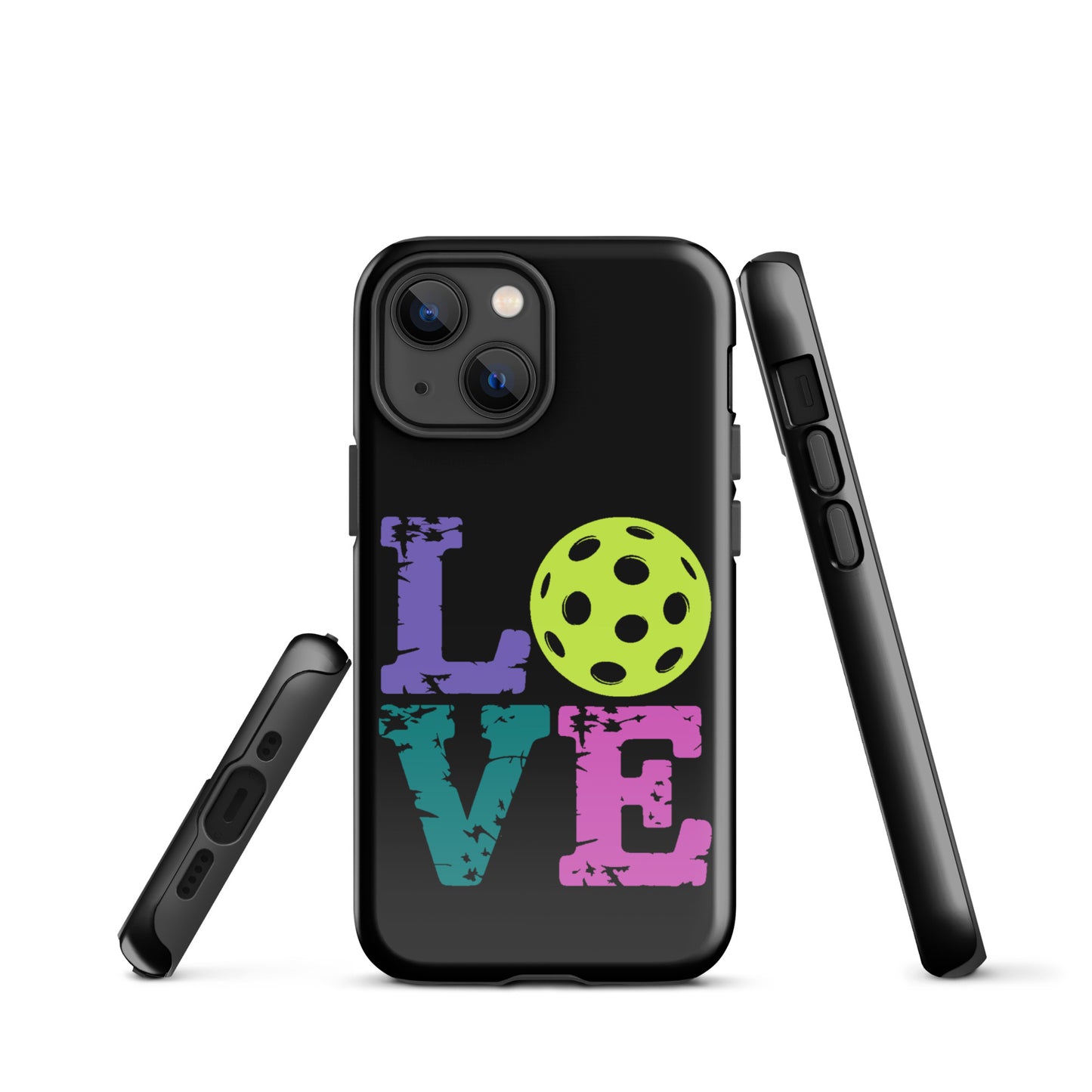 Phone Case for iPhone with pickleball LOVE design, perfect for pickleball fans who want to showcase their passion stylishly.