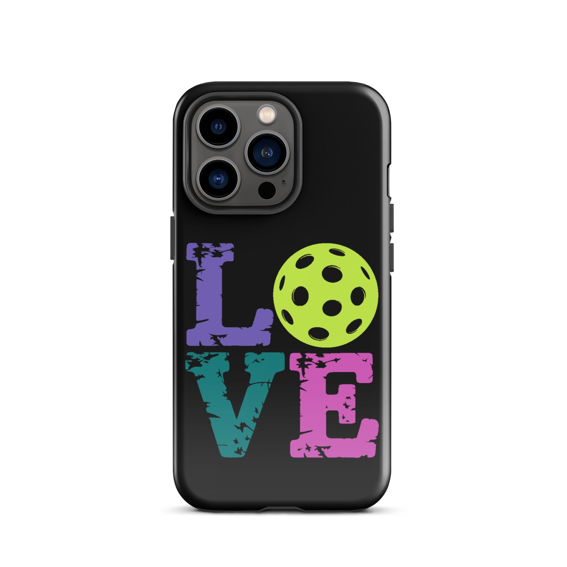 Phone Case for iPhone with LOVE design featuring a pickleball for pickleball fans