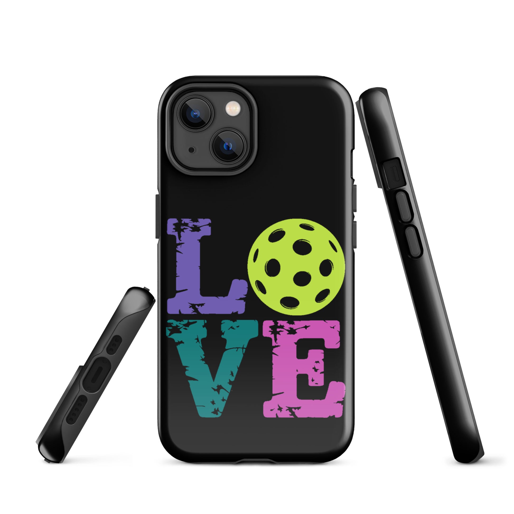 Phone Case for iPhone with pickleball LOVE design, perfect for pickleball fans showing passion in style.