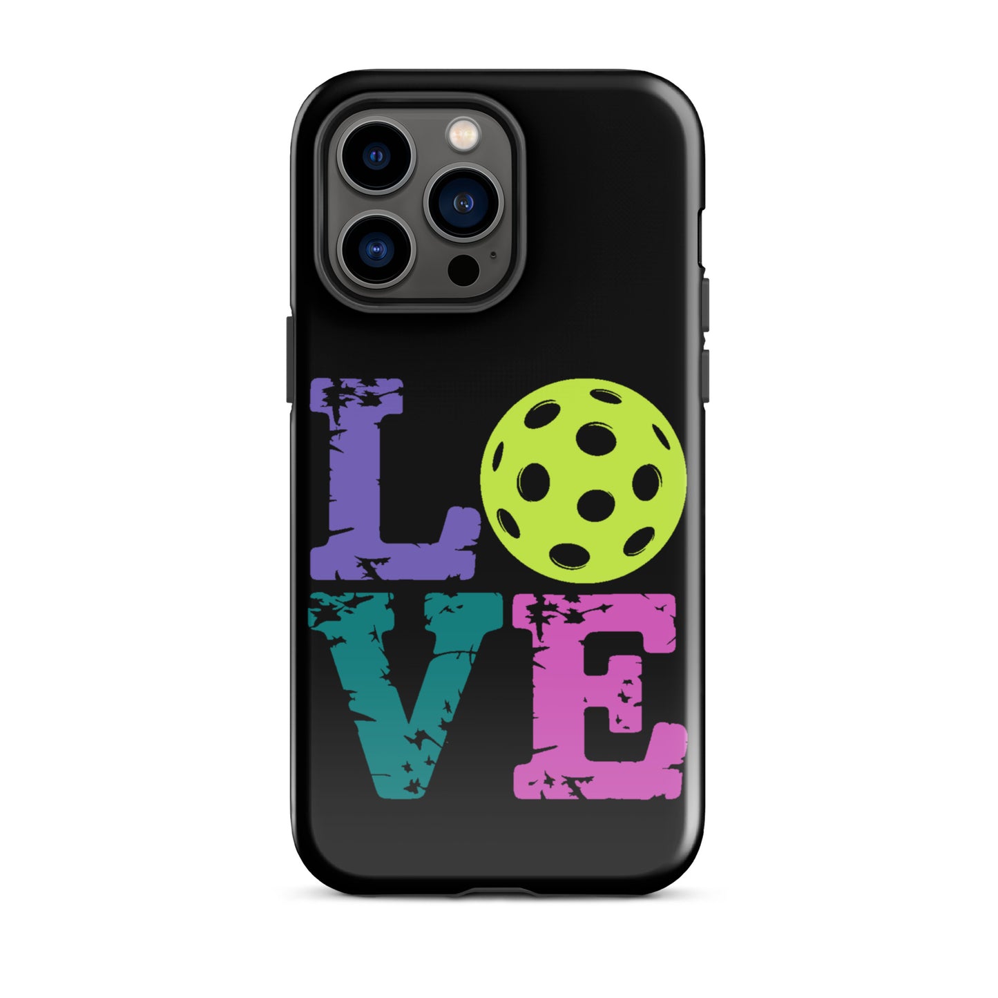 Phone Case for iPhone featuring LOVE design with a pickleball for pickleball fans.