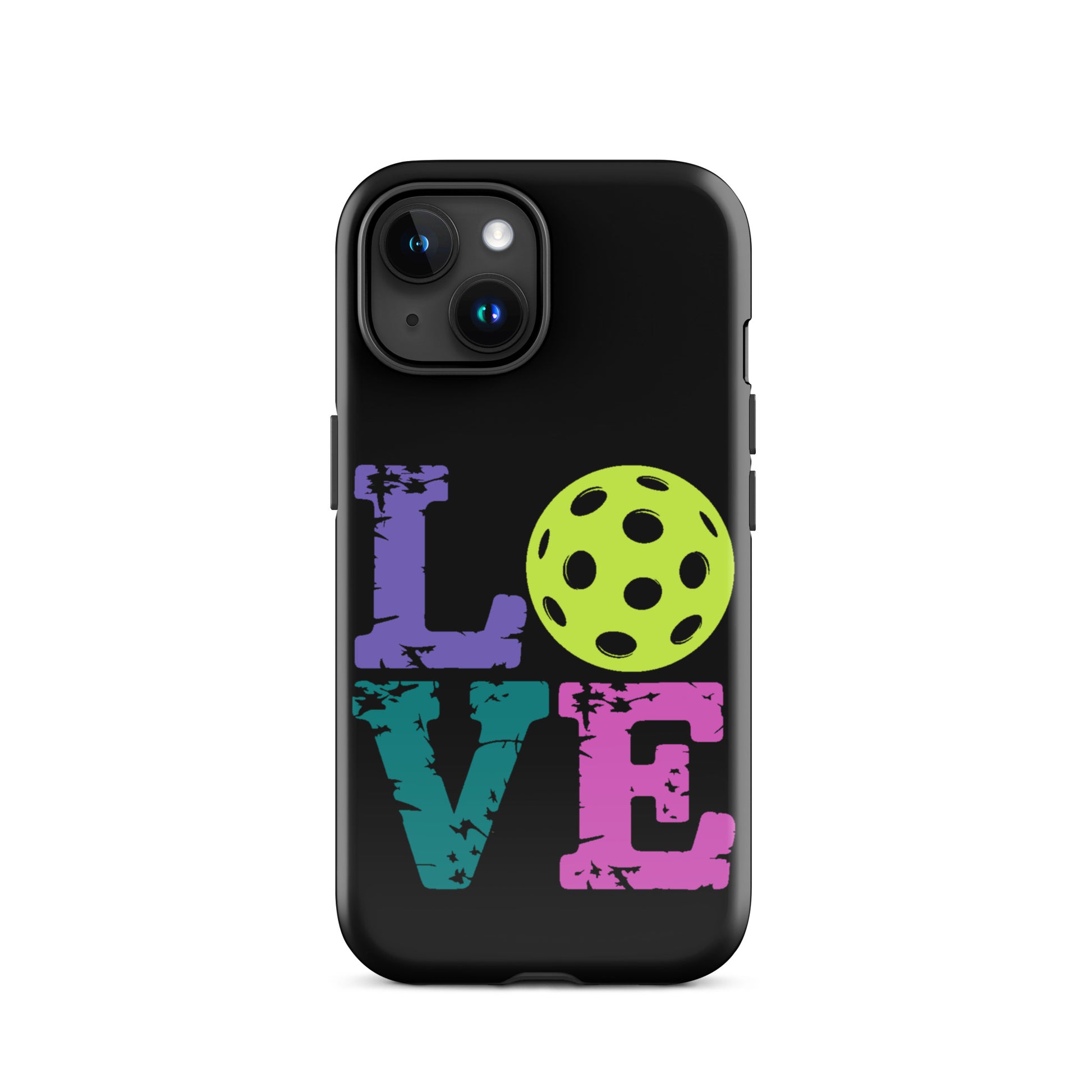 Phone Case for iPhone with LOVE design featuring a pickleball, perfect for pickleball fans.