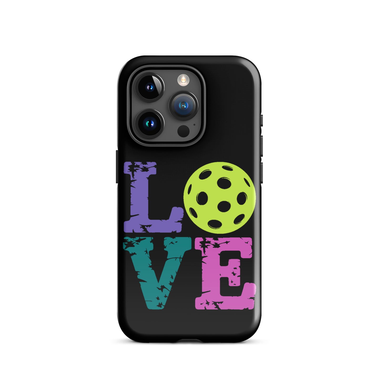 Phone Case featuring LOVE design with pickleball for iPhone, perfect for pickleball fans.