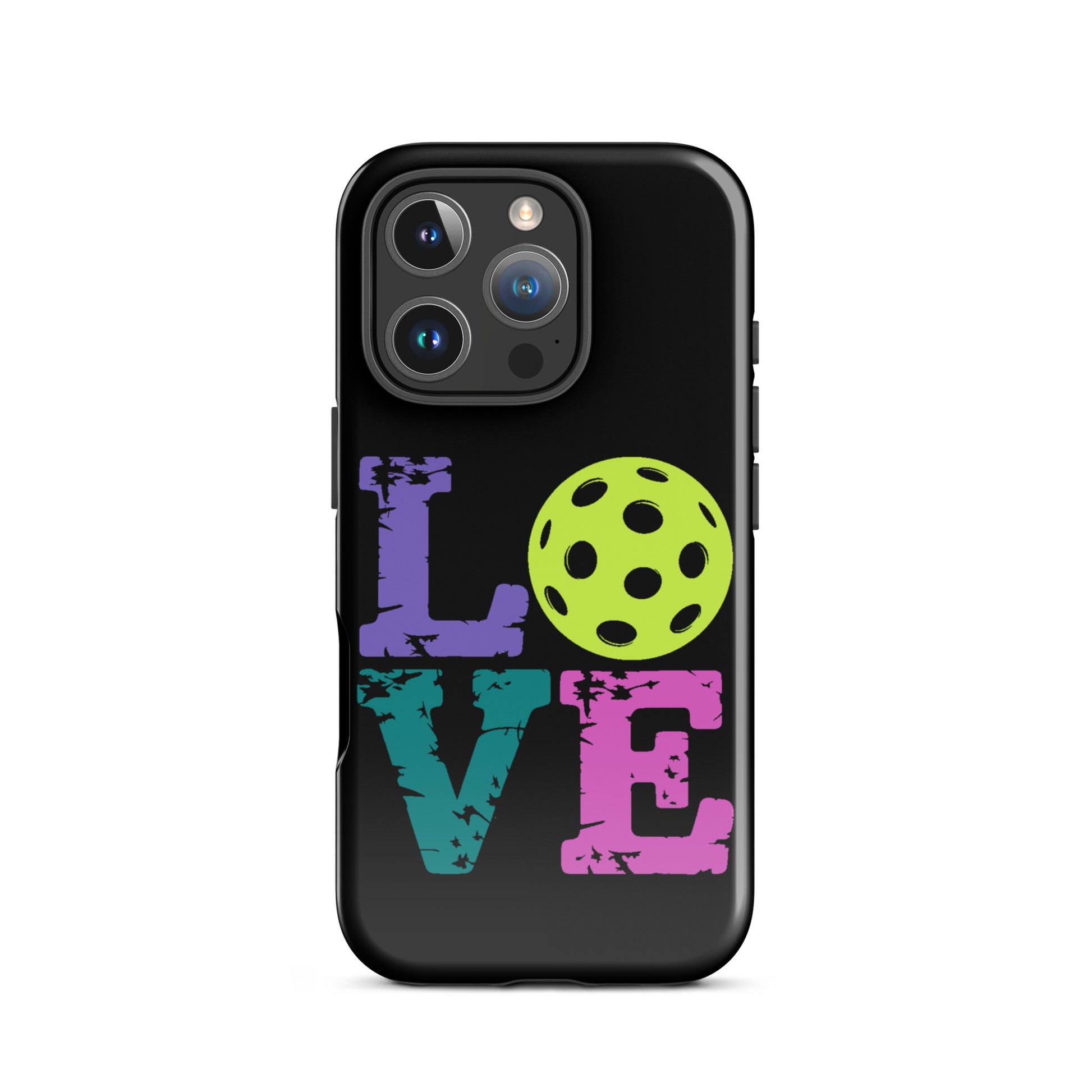 Phone Case for iPhone with love design featuring a pickleball, perfect for pickleball fans.