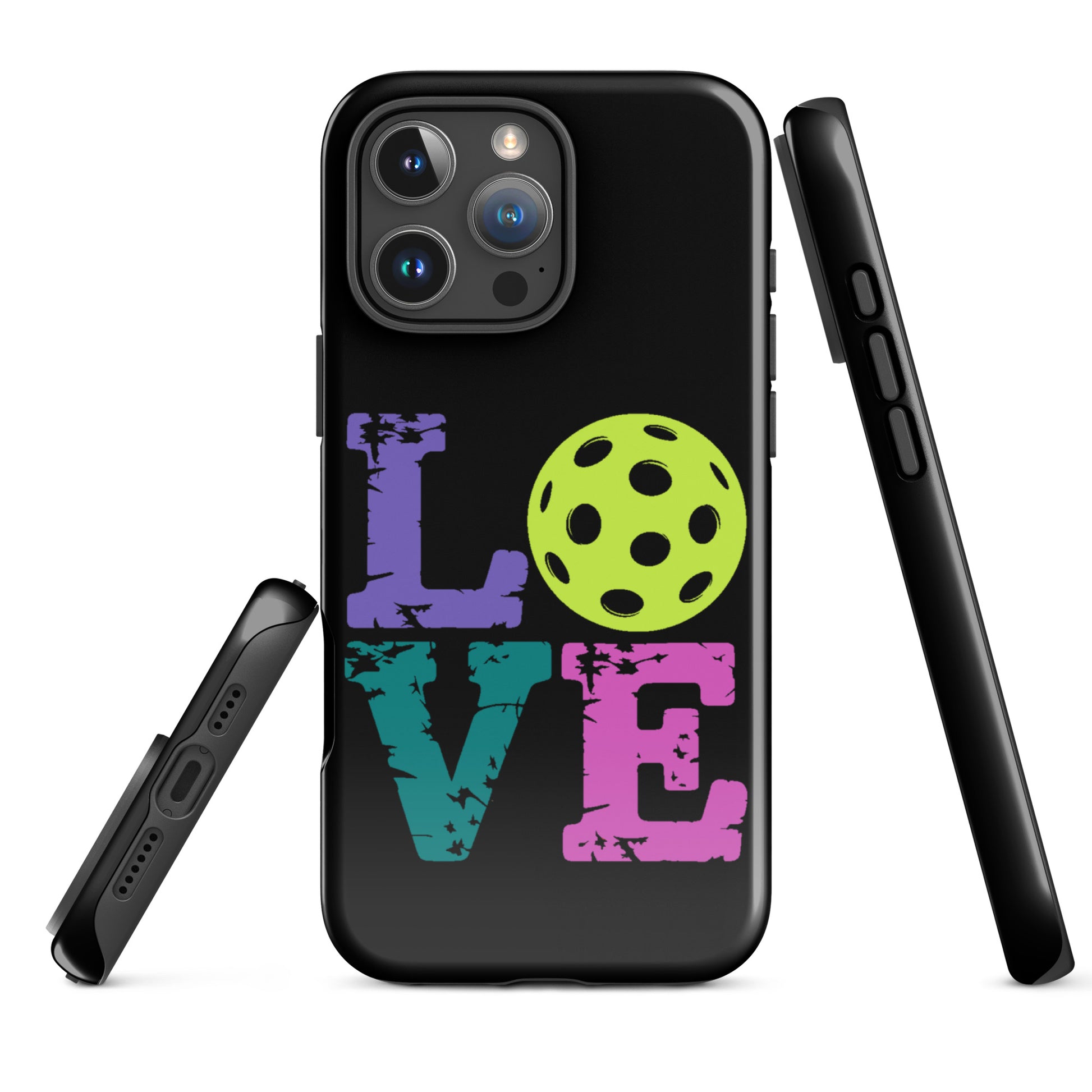 Phone Case for iPhone with Love Design featuring a pickleball for pickleball fans.