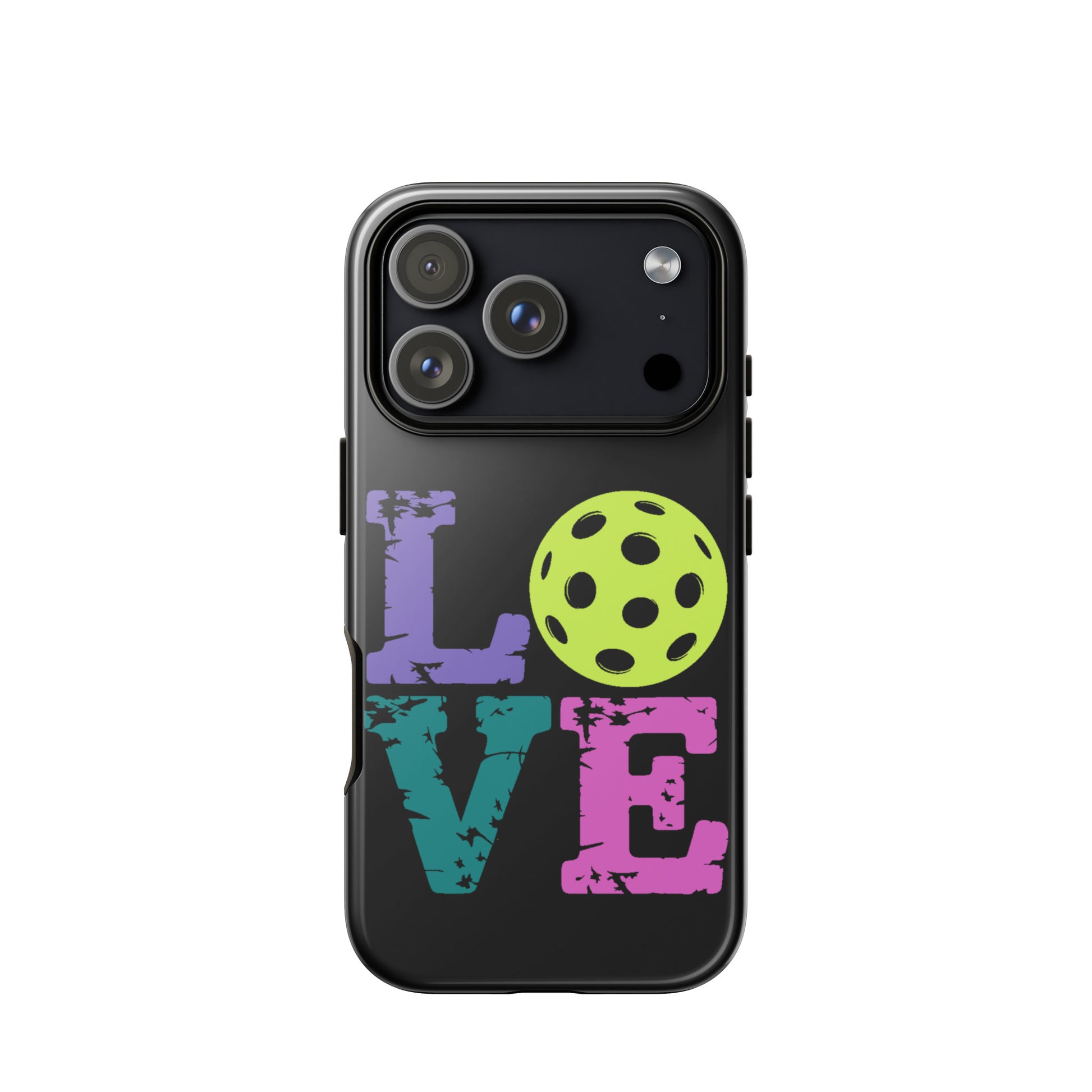 Phone Case for iPhone featuring LOVE design with pickleball theme for pickleball fans.