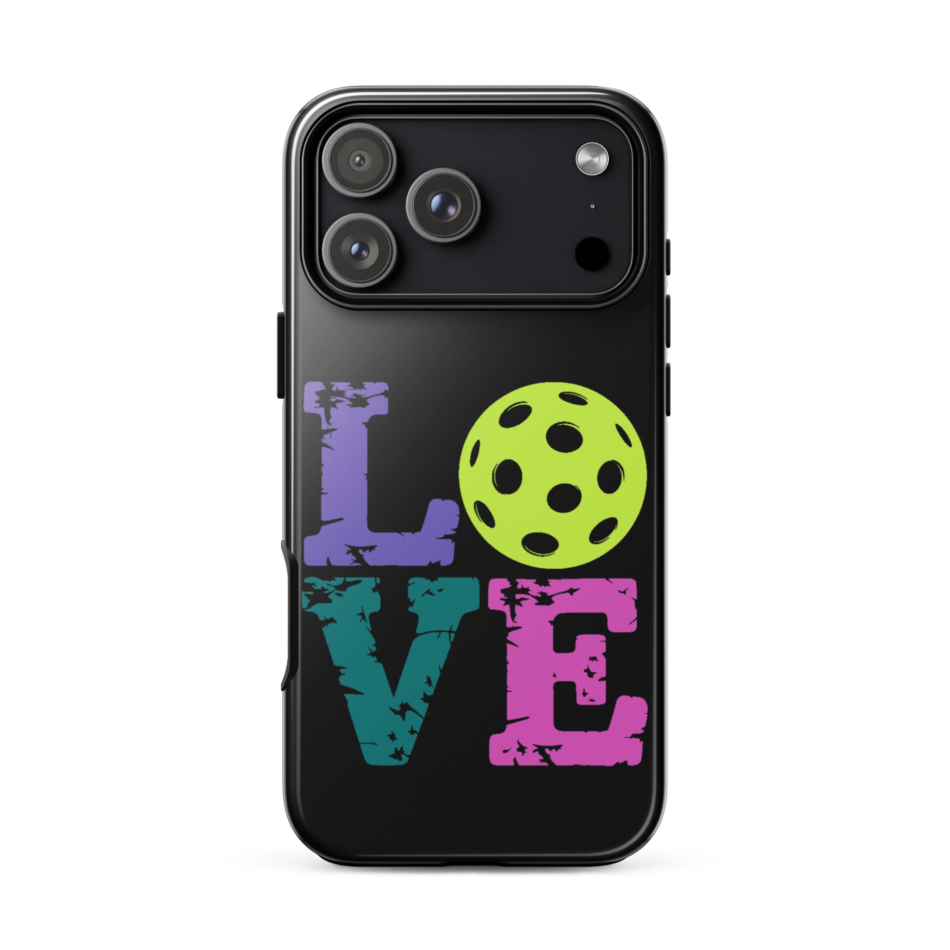 Phone Case for iPhone with Love Design featuring pickleball for fans.