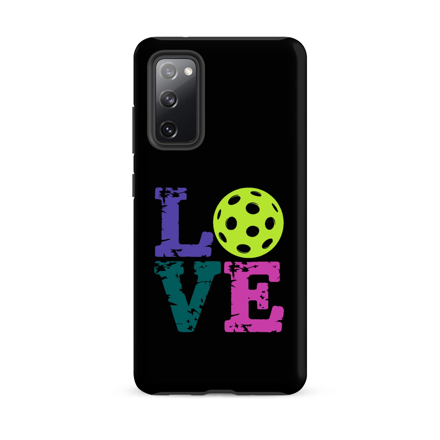Phone Case for Samsung Galaxy with LOVE design featuring pickleball for fans.
