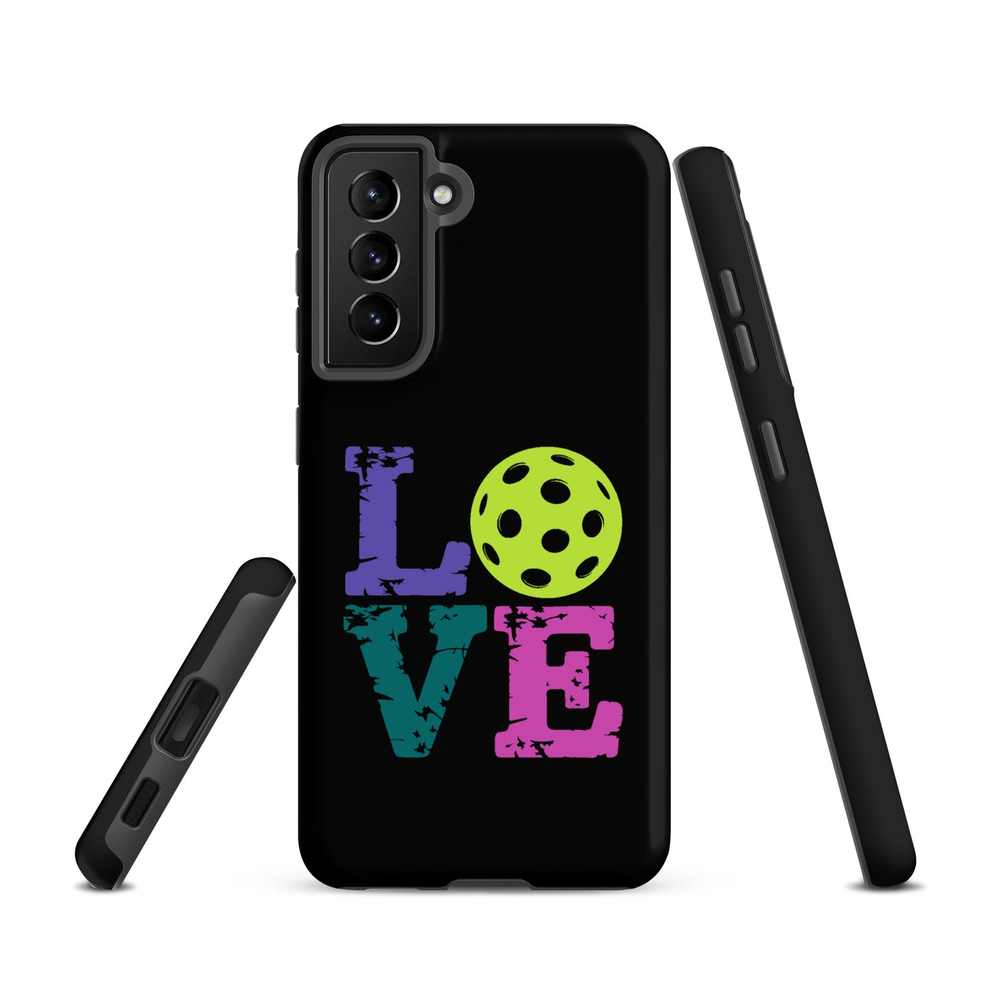 Phone Case for Samsung Galaxy with Love Design featuring a pickleball for pickleball fans