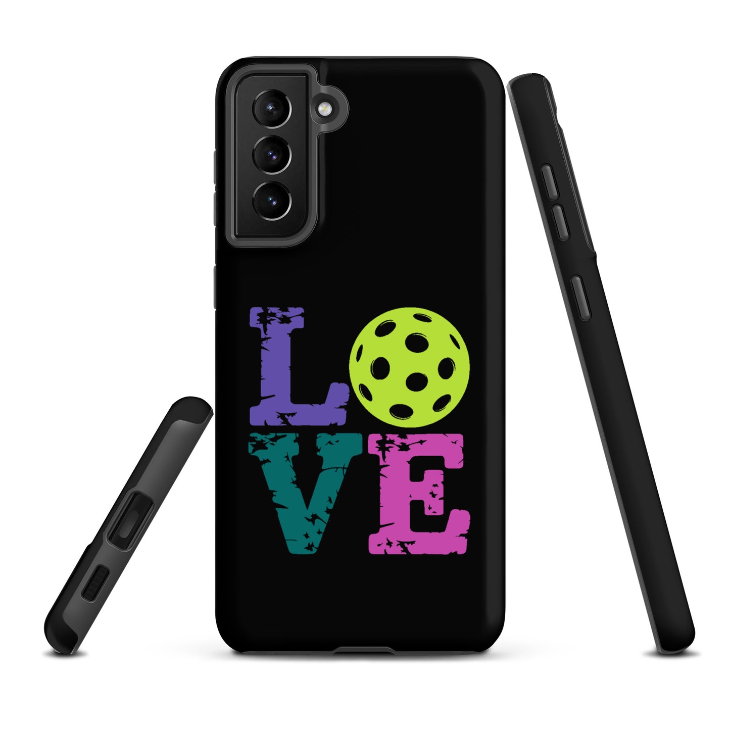 Phone Case for Samsung Galaxy with Love Design featuring a pickleball for pickleball fans