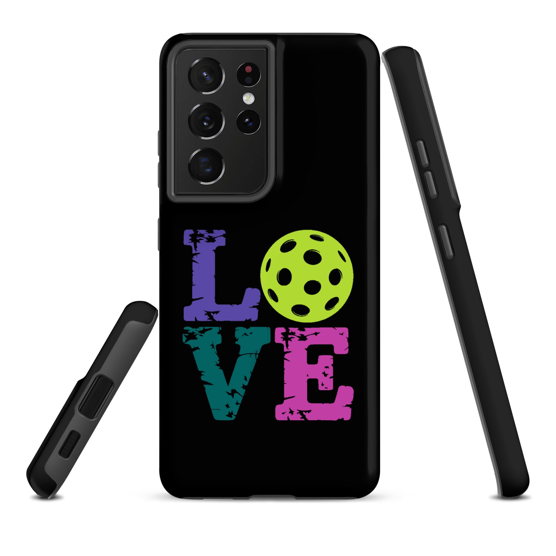 Phone Case for Samsung Galaxy with LOVE and pickleball design for fans